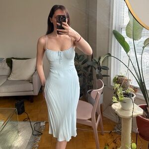 SOLD - NWOT Aritzia Light Blue Bellow Midi Dress